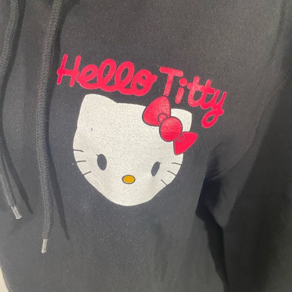 ALF ASSHOLES LIVE FOREVER Hello Titty Hello Kitty Hoodie Sweatshirt Black L, XXL - Picture 5 of 14